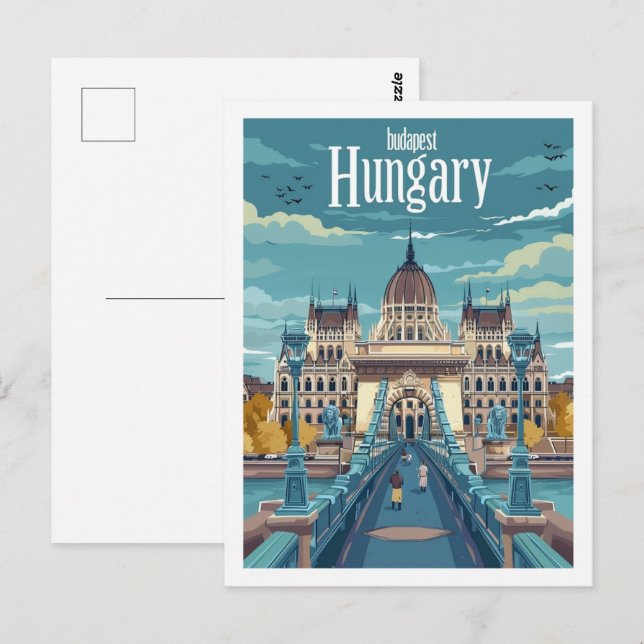 Budapest Ungarn Vintag Bekannter Reiseort Postkarte (Vorne/Hinten)