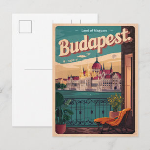 Budapest Ungarn Vintage Elisabethbrücke Geschenke Postkarte