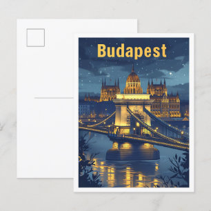 Budapest Ungarn Vintage Kunstreise Postkarte