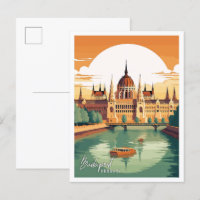 Budapest Ungarn Vintage Reise Illustration