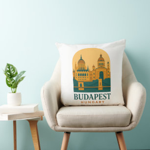 Budapest Ungarn Vintage-Reise-Wurfkissen Kissen