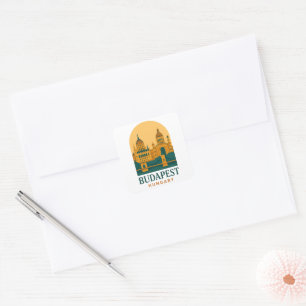 Budapest Ungarn Vintage-Reiseaufkleber – Retro Quadratischer Aufkleber