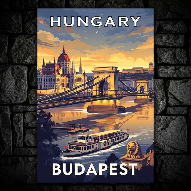Budapest, Ungarn Vintage Travel Poster (Von Creator hochgeladen)
