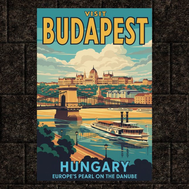 Budapest, Ungarn Vintage Travel Poster (Von Creator hochgeladen)
