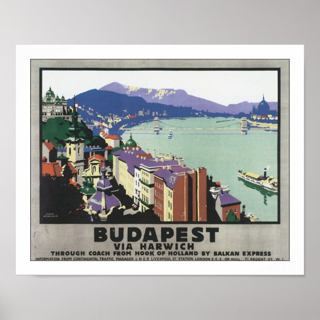 Budapest via Harwich Poster (Vorne)