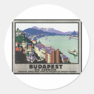 Budapest via Harwich Runder Aufkleber