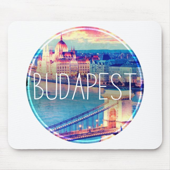 Budapest Vintag, Kreis Mousepad (Vorne)