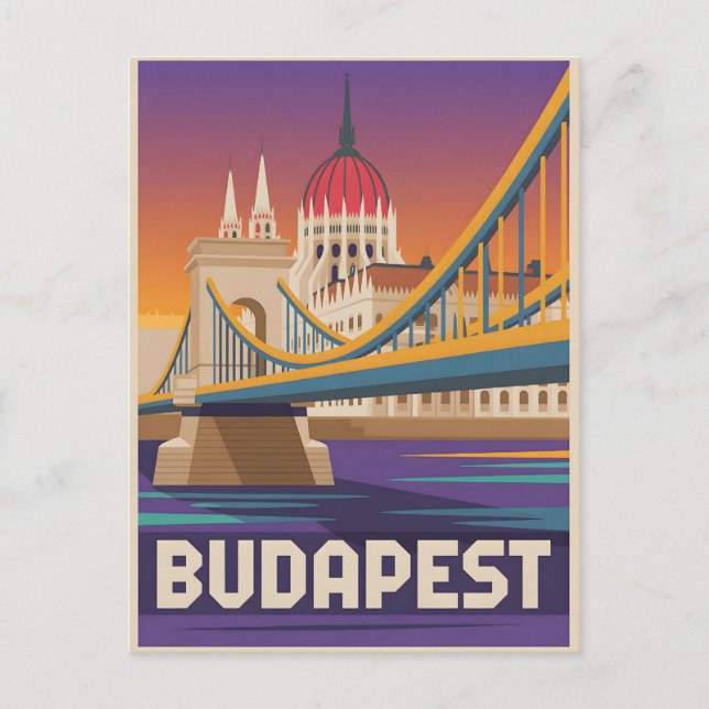 Budapest Vintag Postkarte (Vorderseite)