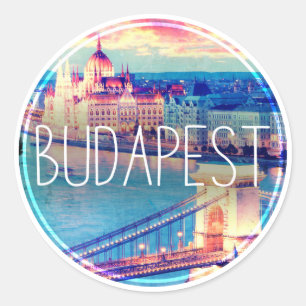 Budapest Vintage, Kreis Runder Aufkleber