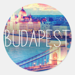 Budapest Vintage, Kreis Runder Aufkleber