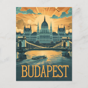 Budapest Vintage Kunst Postkarte
