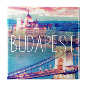 Budapest, vintage, Plakat Fliese