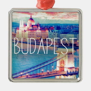 Budapest, vintage, Plakat Ornament Aus Metall