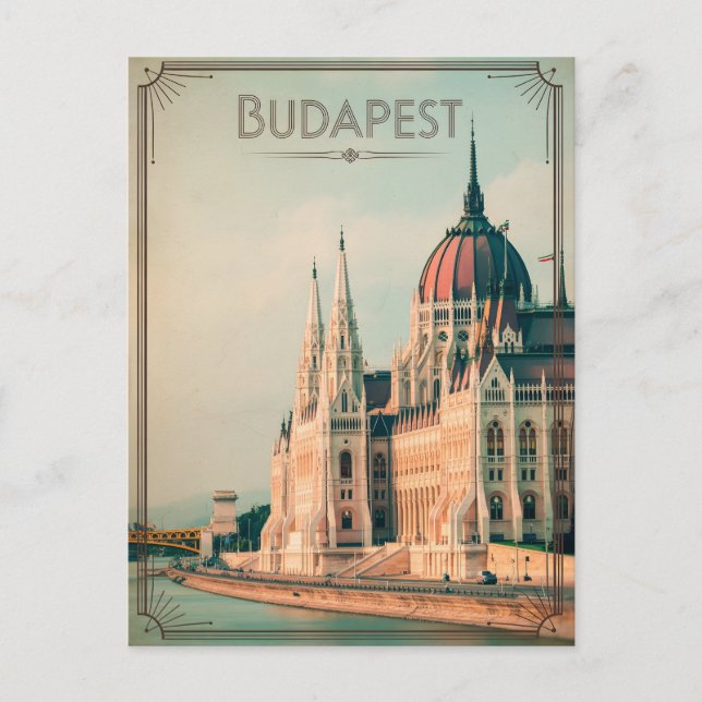 Budapest Vintage Postkarte (Vorderseite)
