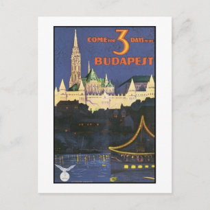 Budapest Vintage-Reiseposter Postkarte
