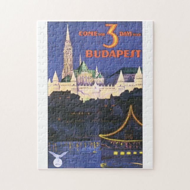 Budapest Vintage Travel Poster Puzzle (Vertikal)