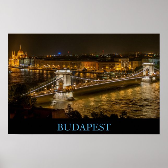 Budapester Brücke in Ungarn Poster (Vorne)