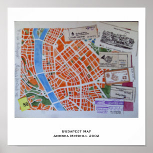 Budapester Kartenplakat Poster