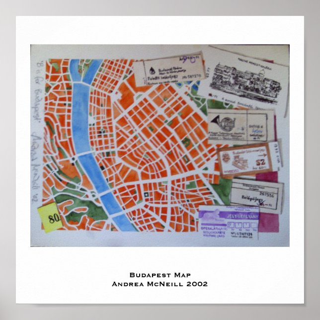 Budapester Kartenplakat Poster (Vorne)