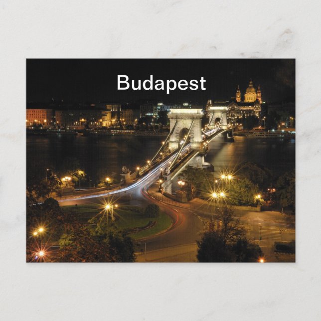 Budapester Nacht Postkarte (Vorderseite)