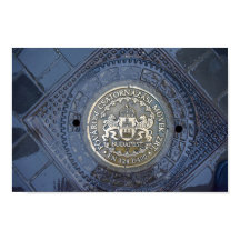 Budapester Wappen auf einem Manhole Cover
