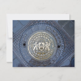 Budapester Wappen auf einem Manhole Cover Postkarte