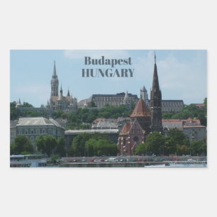 Budapester Zoll-Textaufkleber 2 Rechteckiger Aufkleber