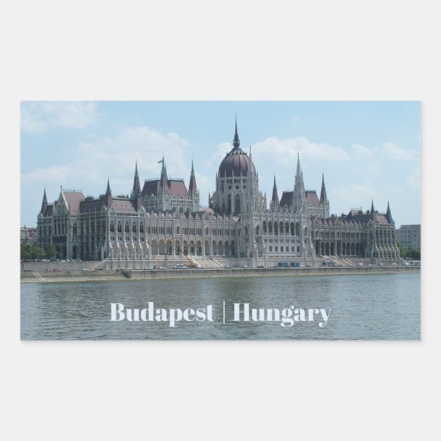 Budapester Zoll-Textaufkleber 3 Rechteckiger Aufkleber (Vorderseite)