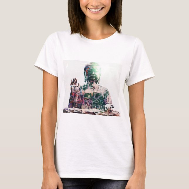 Buddah an der Mauer T-Shirt (Vorderseite)