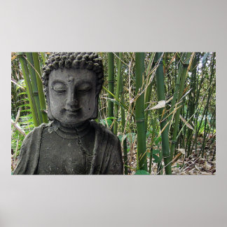 Buddha-Abbildung mit Bambus im Poster