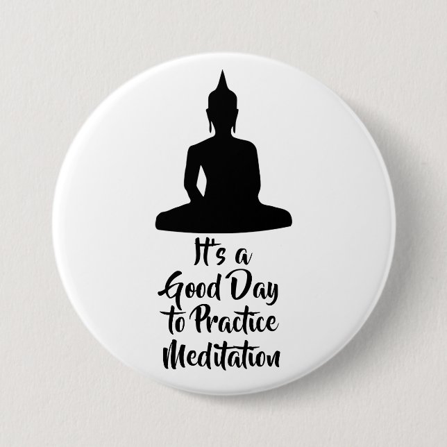 Buddha-Achtsamkeitsmeditationsmotivation Button (Vorderseite)