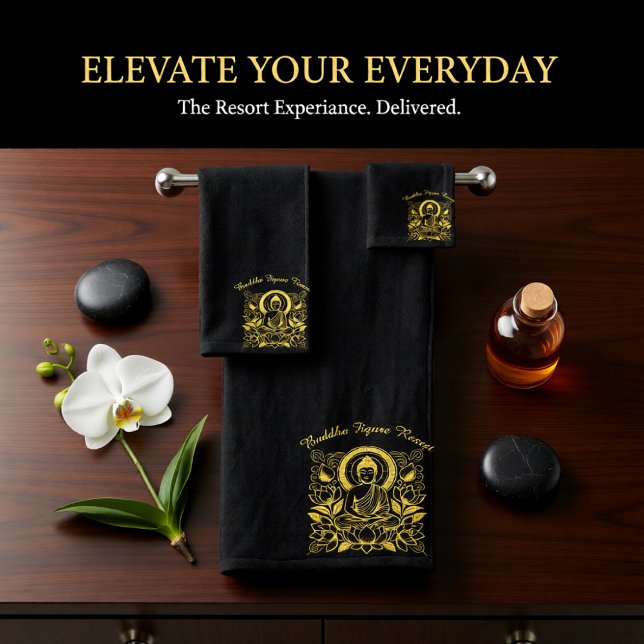 Buddha Amid Lotus Blume Badhandtuch Set (Von Creator hochgeladen)