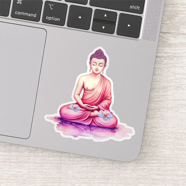 Buddha Aquarellsticker, Meditation / Yoga Aufkleber (Detail)
