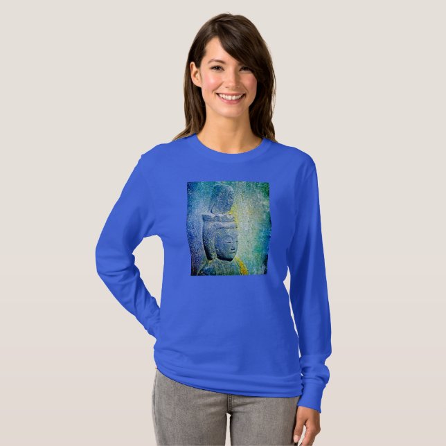 Buddha auf blau T-Shirt (Vorne ganz)