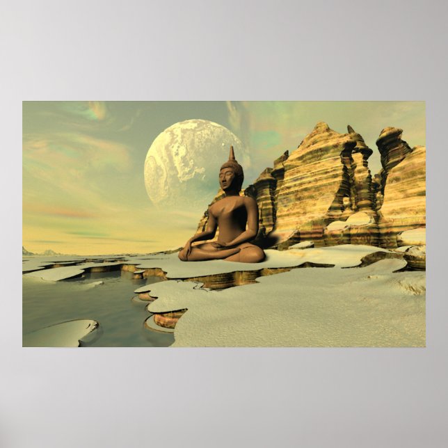 Buddha auf dem Schnee Poster (Vorne)