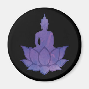 Buddha auf Lotus Lila Magnet
