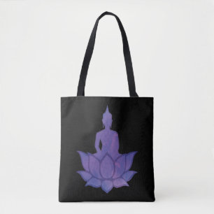 Buddha auf Lotus Lila Tote Bag
