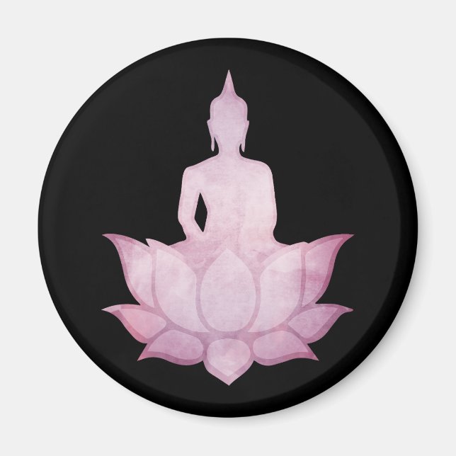 Buddha auf Lotus Pink Magnet (Vorne)