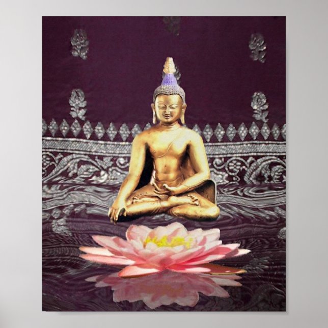 Buddha auf Lotus Poster (Vorne)