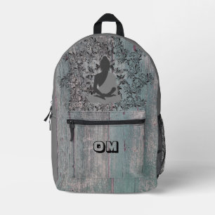 Buddha auf rustikalem Holz OM Druck Nähtasche Bedruckter Rucksack