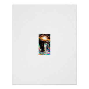 Buddha-Auge weint Regenbogenlicht Poster