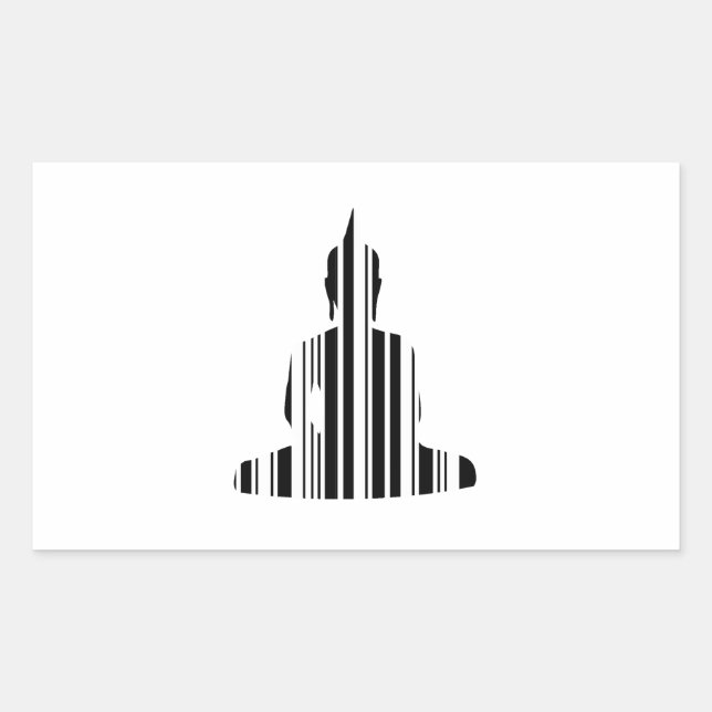 BUDDHA BAR CODE Buddhistischer Barcode-Musterentwu Rechteckiger Aufkleber (Vorderseite)