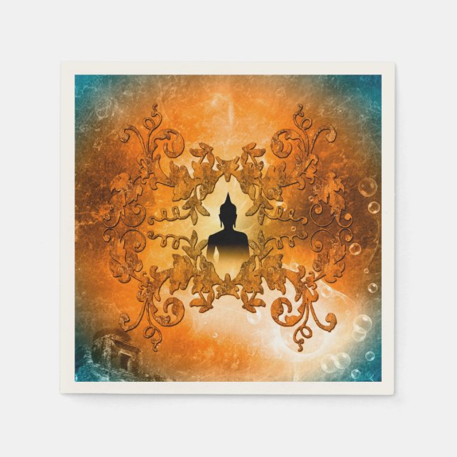 Buddha bei Sonnenuntergang Serviette (Vorderseite)