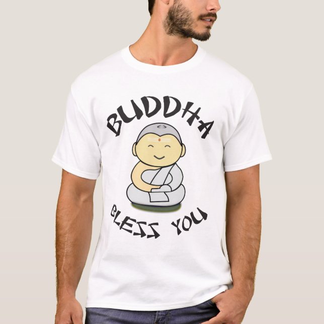 Buddha Bless You - Niedlicher glücklicher Buddha T-Shirt (Vorderseite)