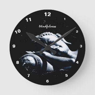 Buddha Blessings & Mindfulness /Sleeping Buddha Runde Wanduhr