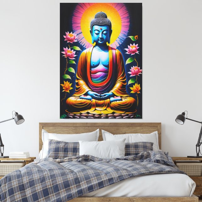 Buddha - Blühende Mindheit Leinwanddruck (Insitu (Schlafzimmer))