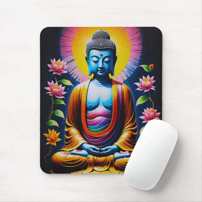 Buddha - Blühende Mindheit Mousepad (Mit Mouse)