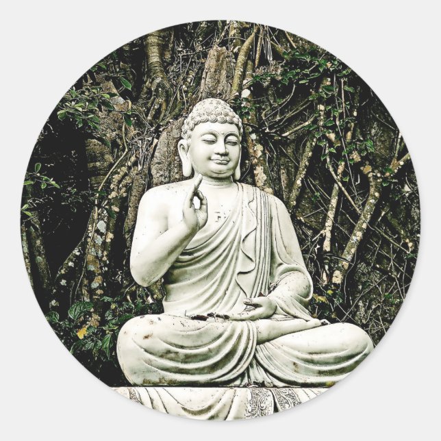 Buddha, Buddhismus, asiatisch, traditionell, Runder Aufkleber (Vorderseite)