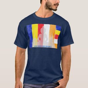 Buddha Buddhistische Flagge Spiritueller Yoga T-Shirt