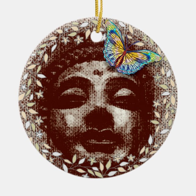 Buddha Butterfly-Ornament Keramikornament (Vorne)